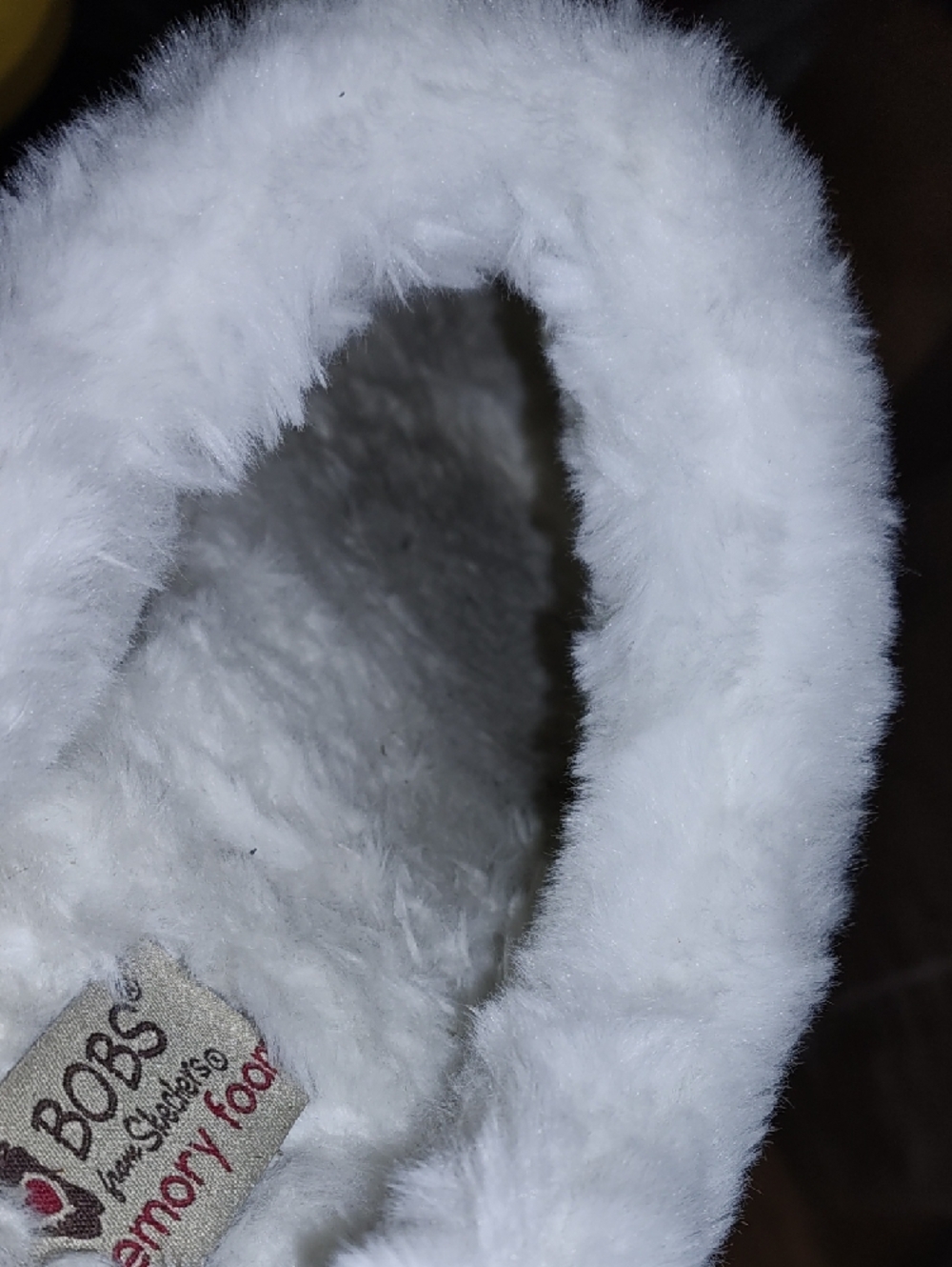 BOBS from Skechers White Cable Knit Faux Fur Slippers - Picture 9 of 10